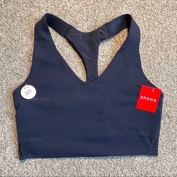 SPANX Longline Medium Impact Sports Bra Navy Size Small - Picture 3 of 7